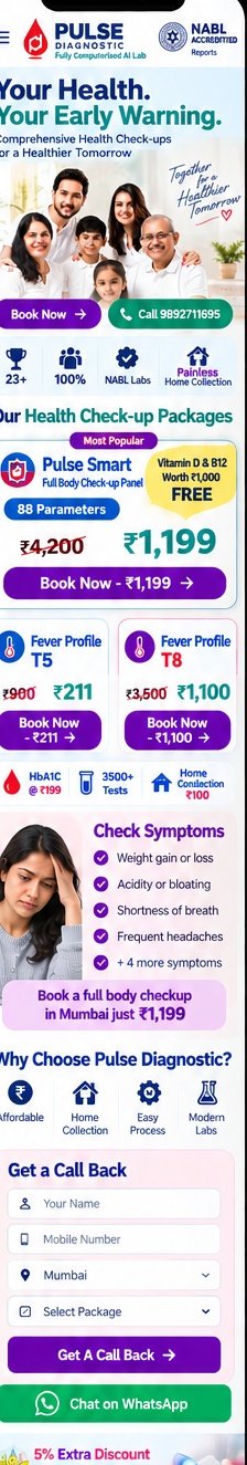 Pulse Diagnostic approved mobile website design